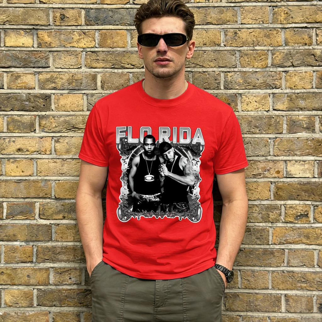 Rapper Flo Rida Tshirt For Unisex Vintage Pure Cotton Tee Shirt Round Neck Short Sleeve T Shirt Original Tops