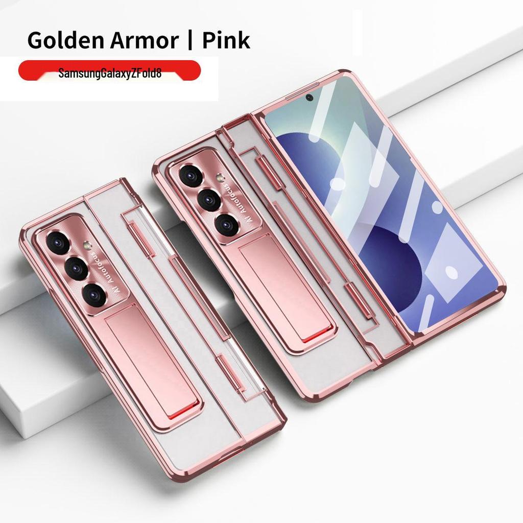 Защитный чехол для Samsung ZFold7 с плоским шарниром, электроплакированной пленкой для объектива и кожаным дизайном (Совместим с FOLD6 и W22)