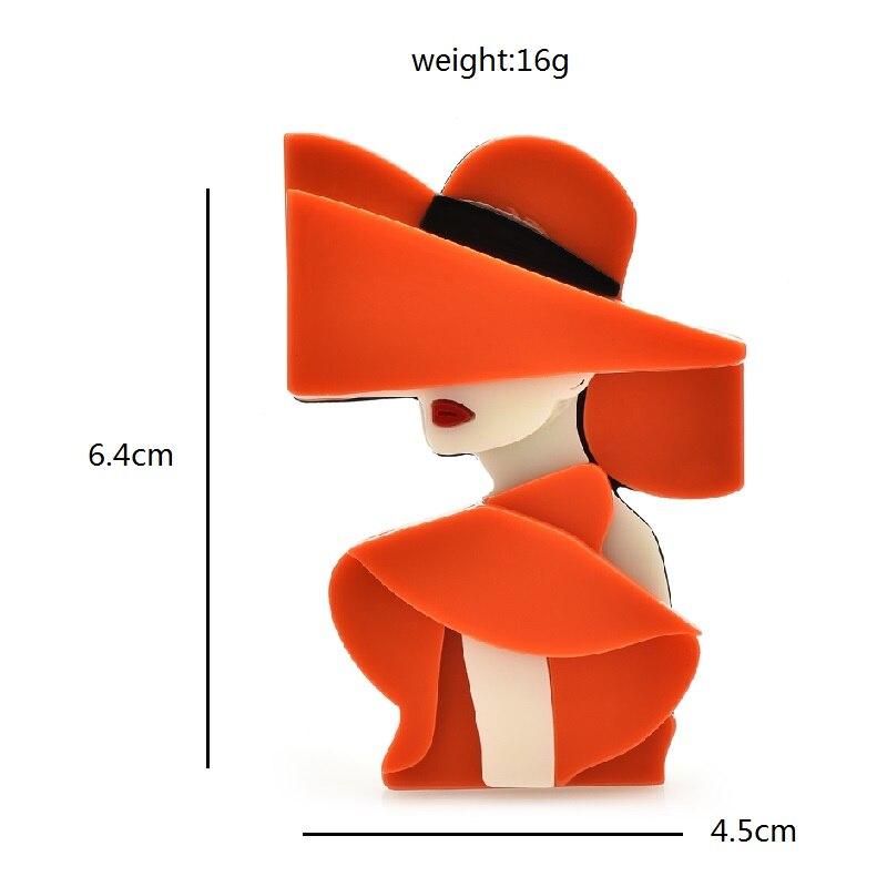 Blucome Акриловые очаровательные женские броши для женщин, 2 цвета, шляпа, современная вечерние офисная брошь для девочек, подарки на булавке