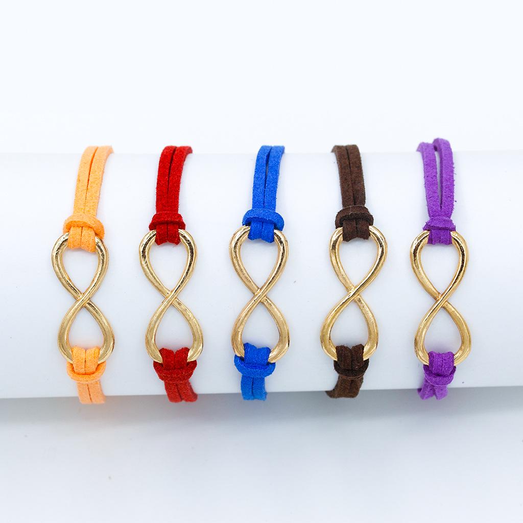 Fashion Symbol 8 Word Leather Rope Bracelet Personality Universal Bracelet Jewelry
