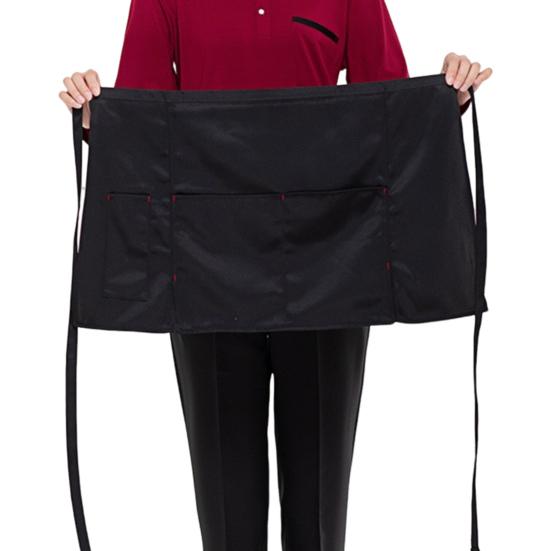 Фартук повара полудлинный с карманами однотонный шнурованный дышащий не мнется кухонный фартук для готовки