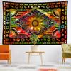 Зеленый и оранжевый Солнце Таро гобелен настенный хиппи тапиз абстрактное искусство психоделическое колдовство комната домашний декор
