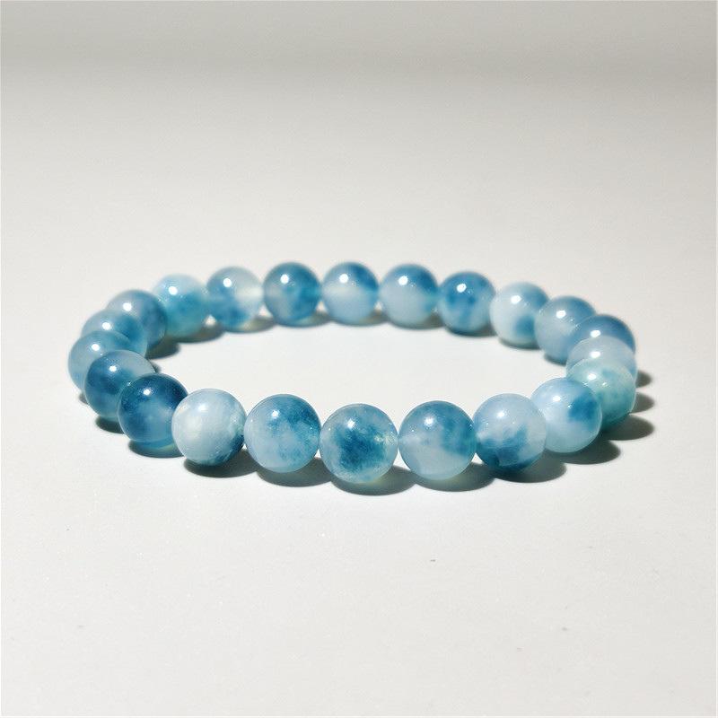 6/8/10/12mm Natural Blue Chalcedony Jasper Jade Bracelets Classic Men Women Buddha Bracelets Minimalist Yoga Meditation Jewelry