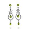 925 Sterling Silver Peridot Drop Earrings – Natural Green Gemstone Vintage Style Long Dangle Earrings for Women, Peridot Earrings