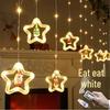 Светодиодные гирлянды-сосульки USB со звездой и дизайном шторы для Рождества