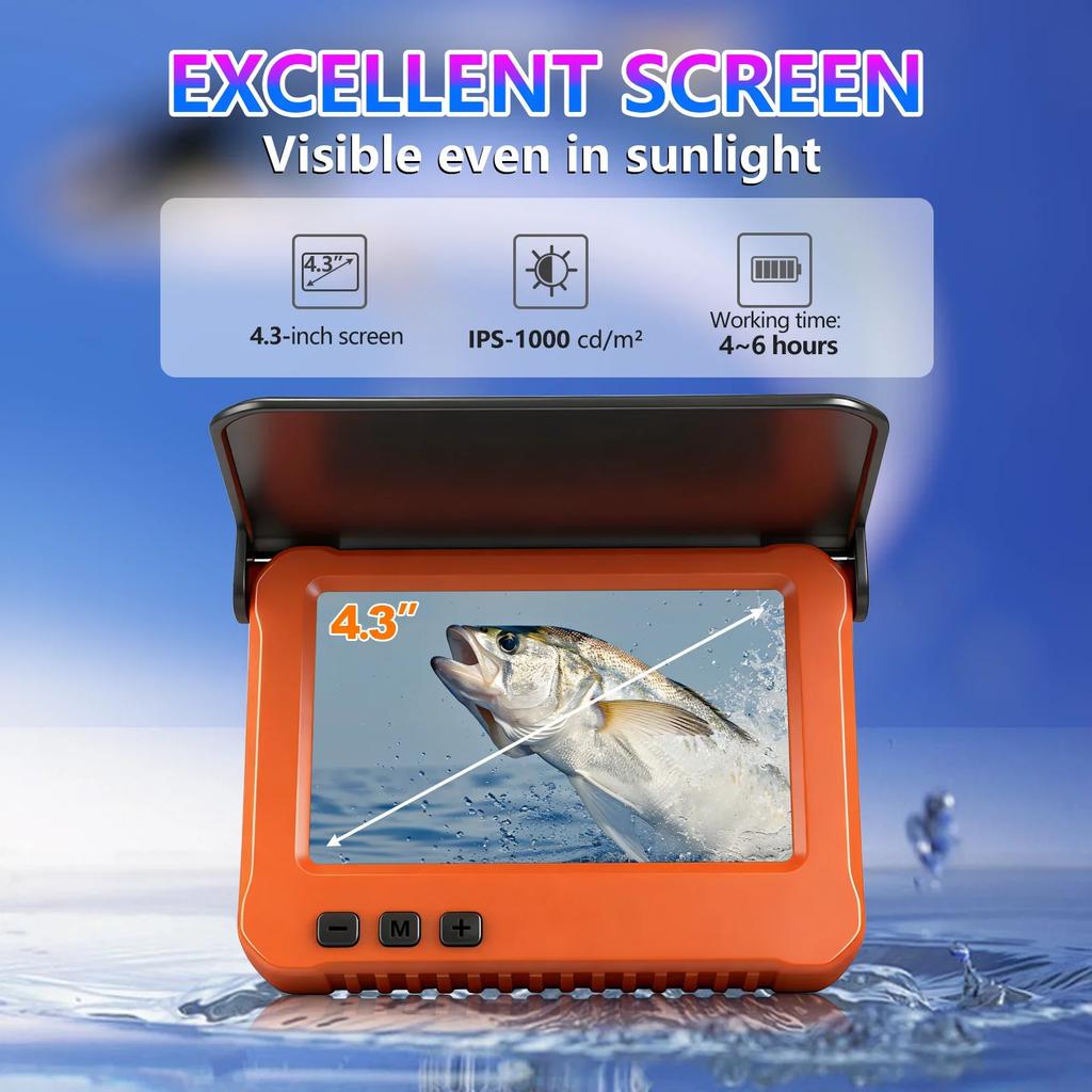 4.3 Inch Video Recording Underwater 15m Cable Camera For Winter Fishing