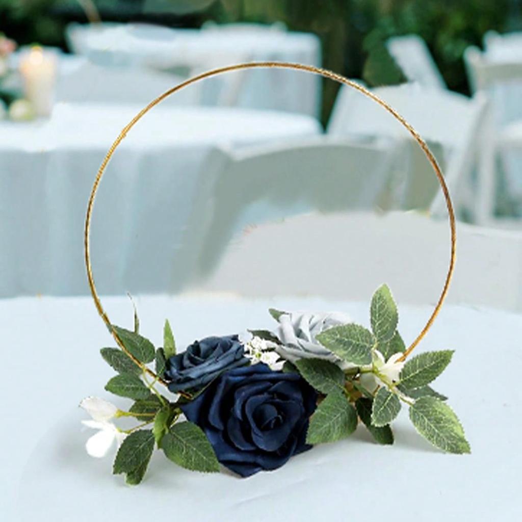 3PCS Artificial Flowers Wedding Wreath Floral Artificial Roses Centerpieces for Sweetheart Table Head Table Ceremony Reception Wedding Decorations