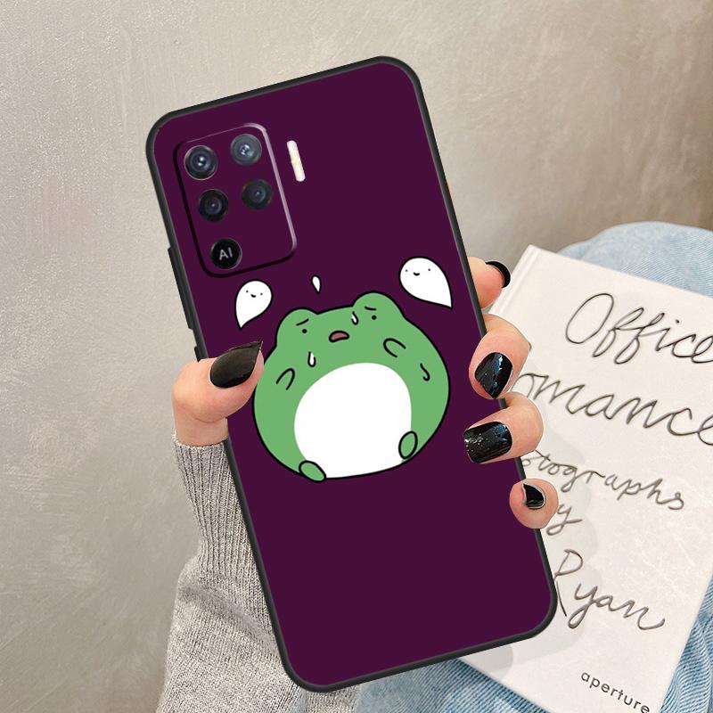 Милый Забавный Чехол-Лягушка Для Oppo A57 A17 A77 A18 A38 A58 A78 A98 A74 A54 A94 A80 A60 A40 A96 A76 A16 A15 A5 Pro