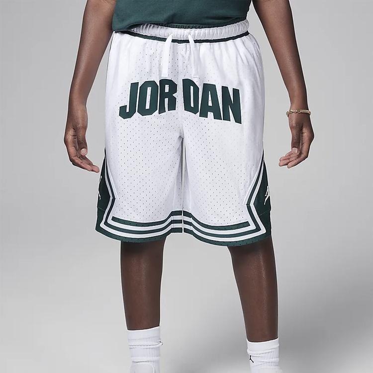 (GS) Шорты для баскетбола Air Jordan Sport MJ Diamond 'Белый Зеленый' Детские HQ7112-100
