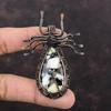 Медный кулон Черный и Белый Бирюзовый Медный кулон с обмоткой из проволоки Драгоценный камень Кулон Паук Медные украшения для подарка Дизайнерский кулон ручной работы