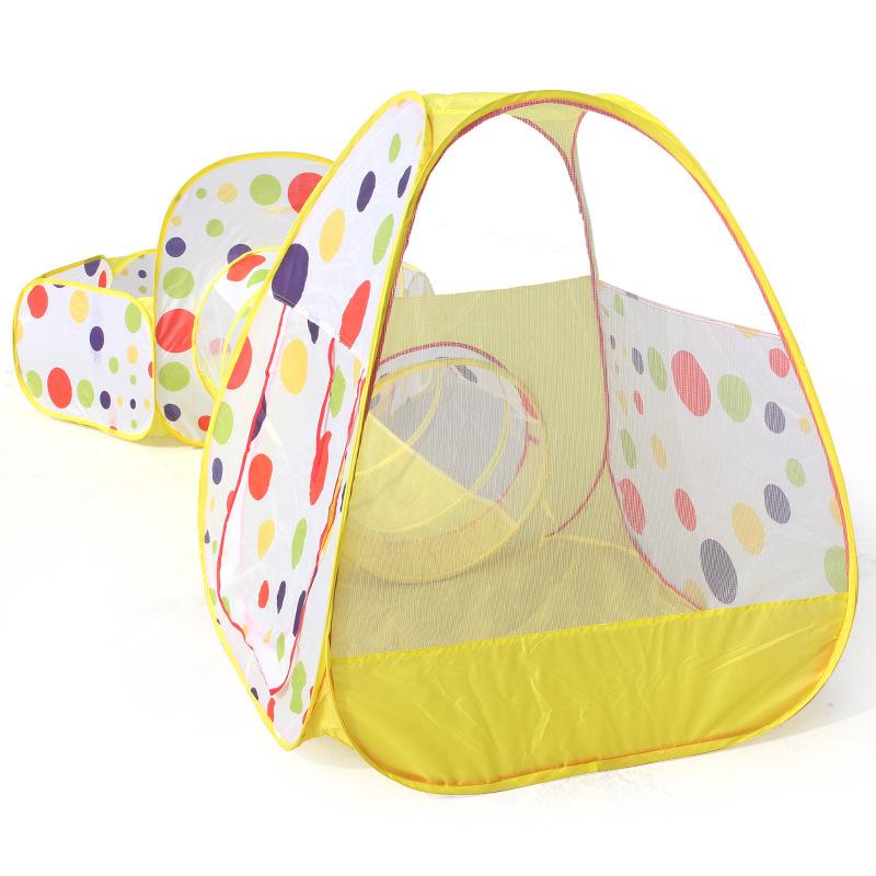 Детская палатка для игр в помещении и на улице, складной домик для лазания 3-в-1, хранение, бассейн с океаническими шариками, тоннель, игрушки