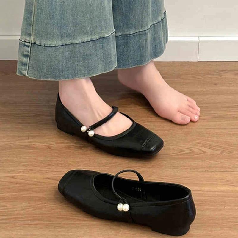 Винтажные квадратные женские туфли Мэри Джейн модные туфли на плоской подошве весна-осень с мягкой подошвой