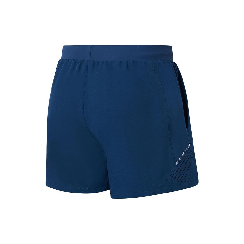 Lining Solid Color Logo Straight-Leg Quick-Dry Sports Shorts Men Bottoms Blue AAPT021-1