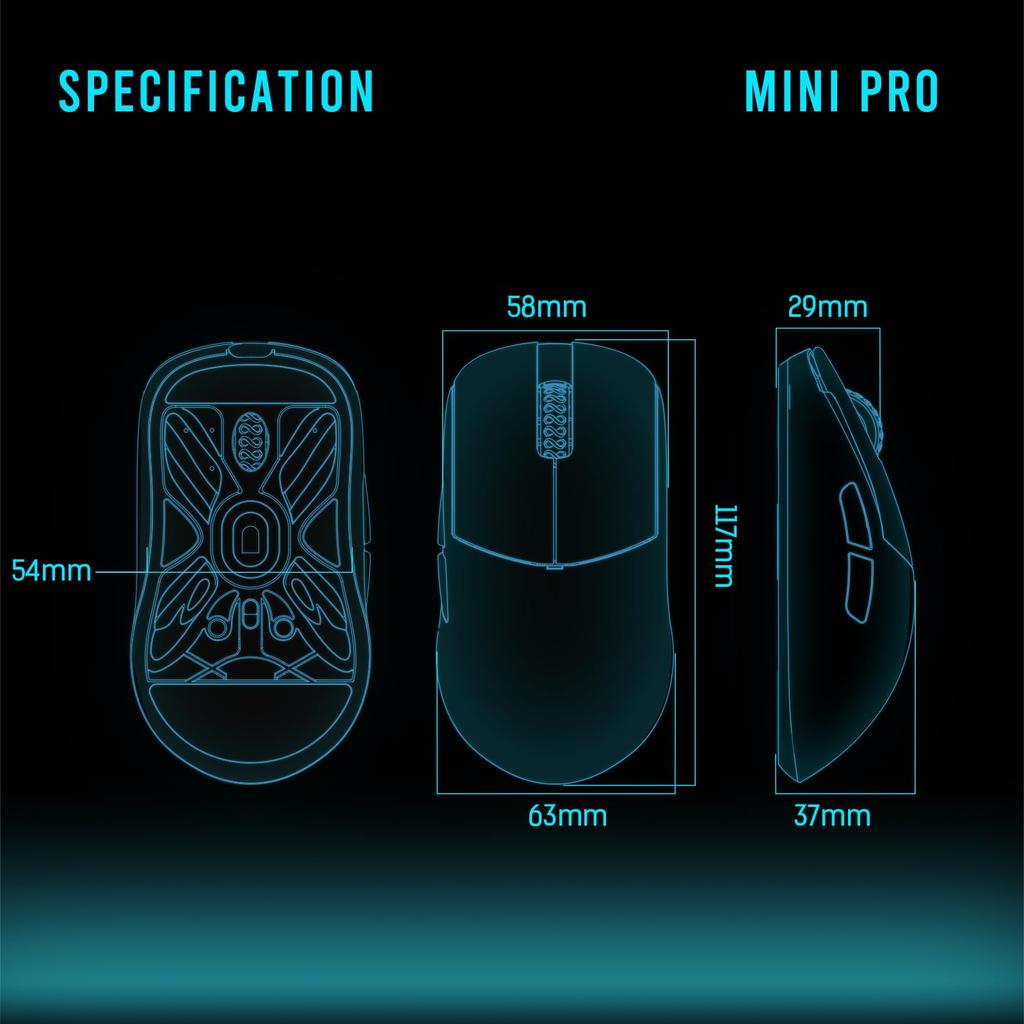 Lamzu Atlantis Mini Pro игровая мышь Polar White легкая 51 г 26000DPI Lamzu Atlantis Mini Pro