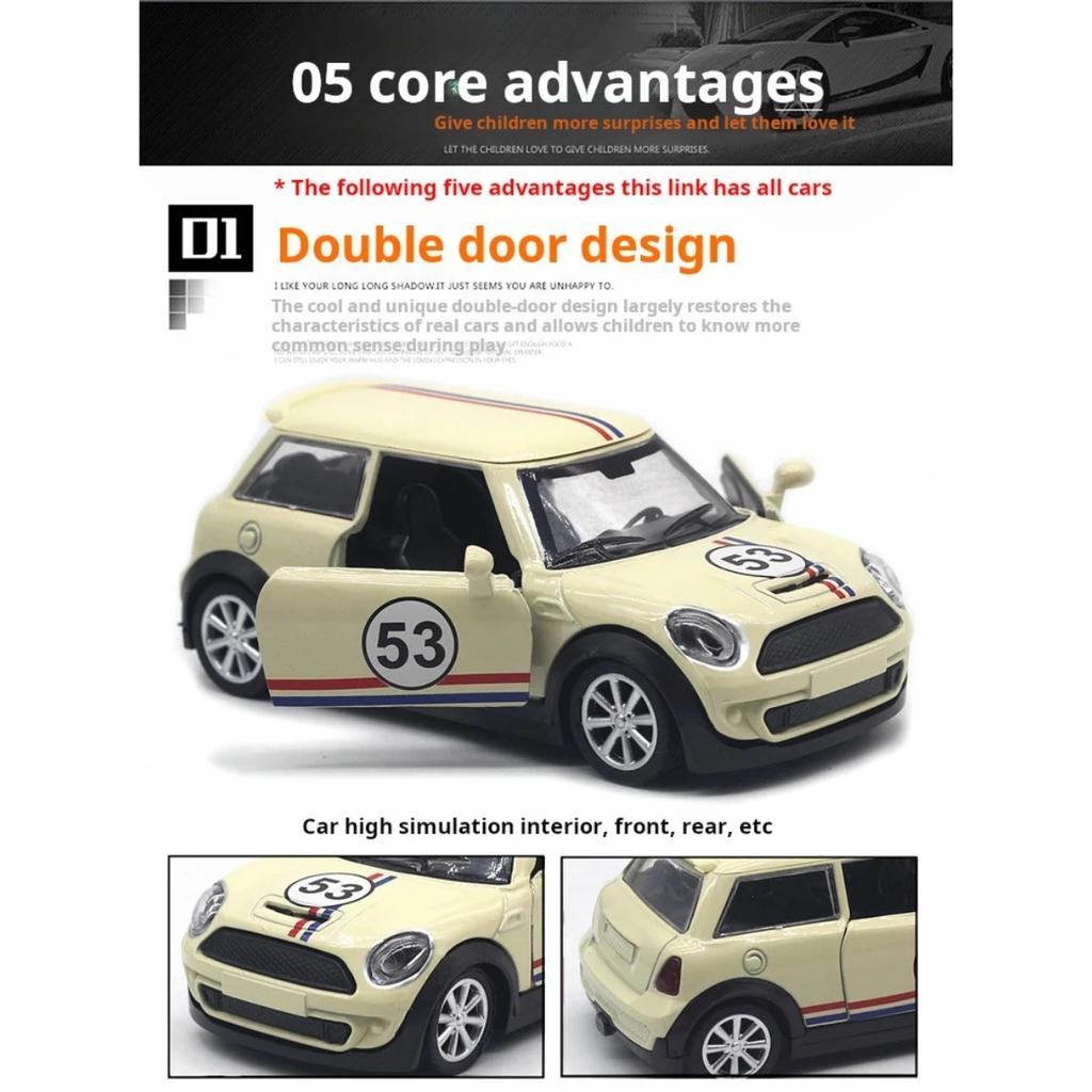 Масштаб 1/32 Модель из сплава Мини Картина 53 Гонки Классическая модель Карманная игрушка Модель автомобиля с откидной дверью Детская игрушка