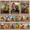 Nostalgic Cowboy and Horse Metal Tin Sign Vintage Metal Plaque Man Cave Home Studio Wall Decor Sign Art Metal Sign
