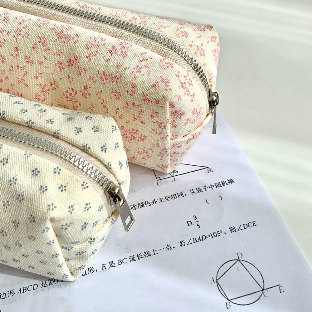 Пенал большой вместимости с цветочным принтом, органайзер для канцелярских принадлежностей, милый пенал, подарок