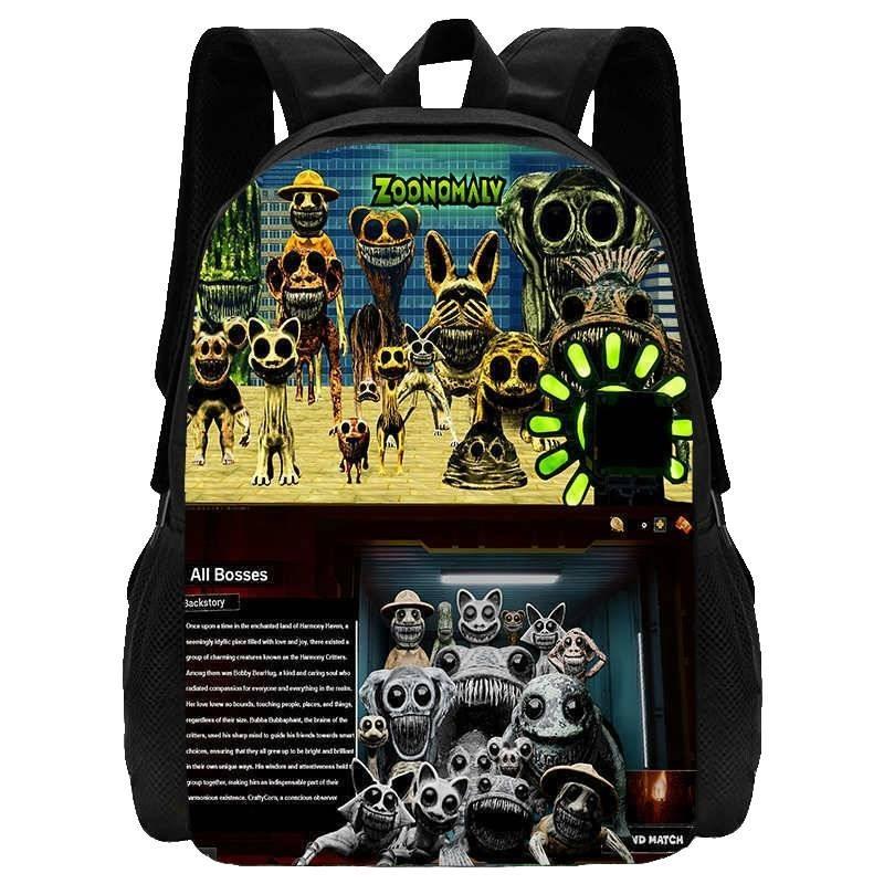 Cute Zoonomaly School Backpack With Fun Prints For Boys And Girls 15 Inch