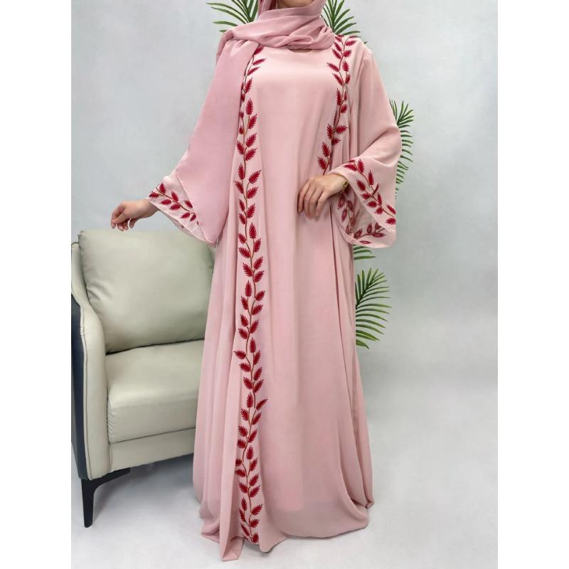 Ид мусульманское Абая для женщин платье с вышивкой и шарфом платье Дубай арабский длинный халат Марокко Абая кафтан головной платок великолепный