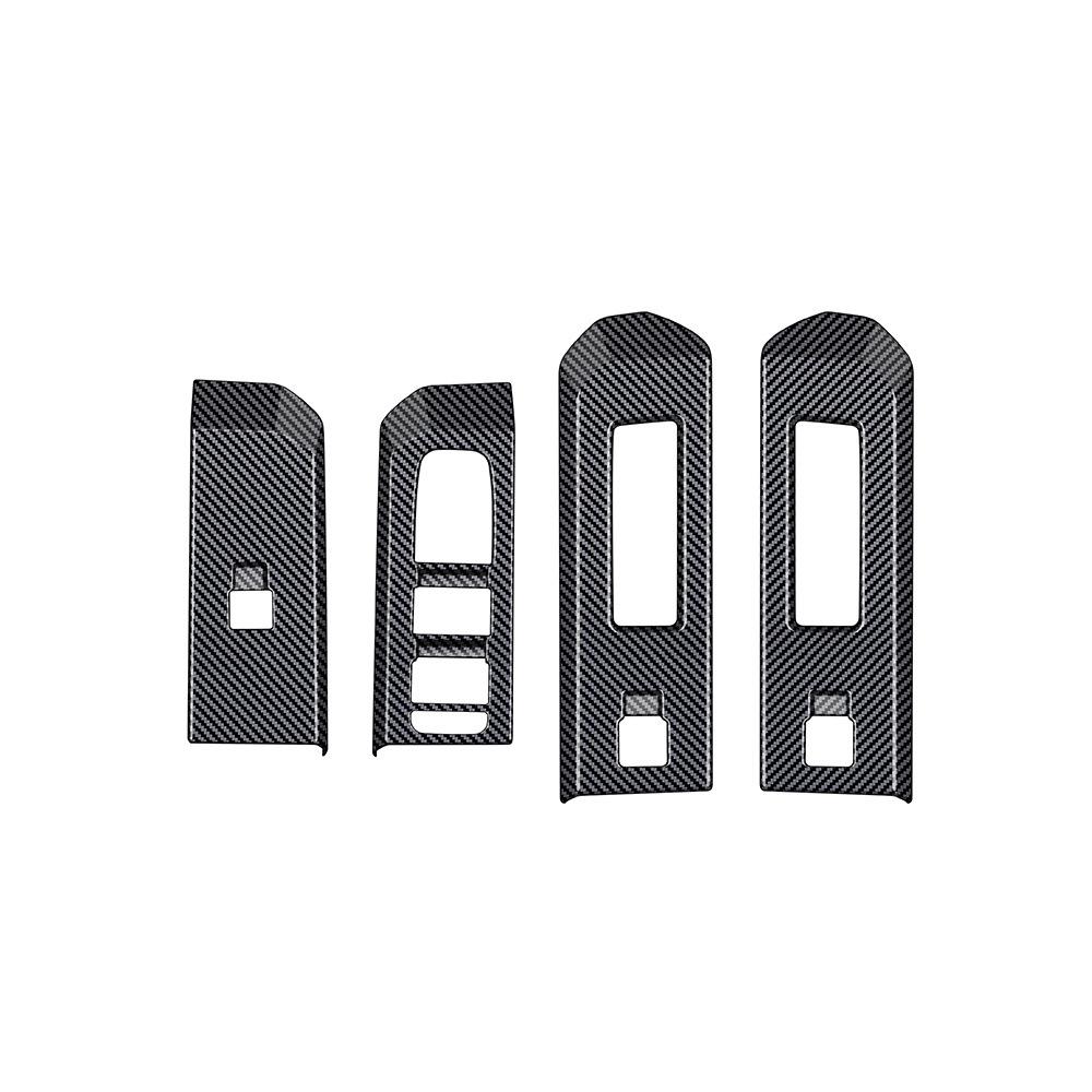 Carbon Car Door Handle Armrest Panel Window Lifting Switch Button Panel Decoration Frame Cover Strip For Toyota Hilux Travo 2026