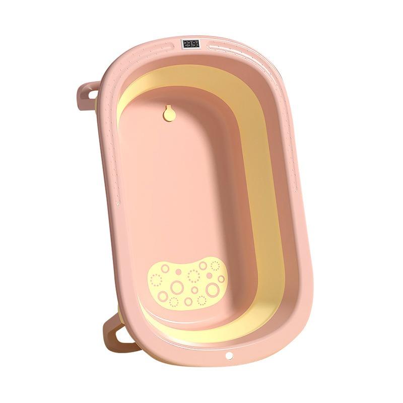 Таз для купания малыша Ванночка для ребенка Складная с датчиком температуры Сидя и лежа Большой размер Ведро для купания новорожденного