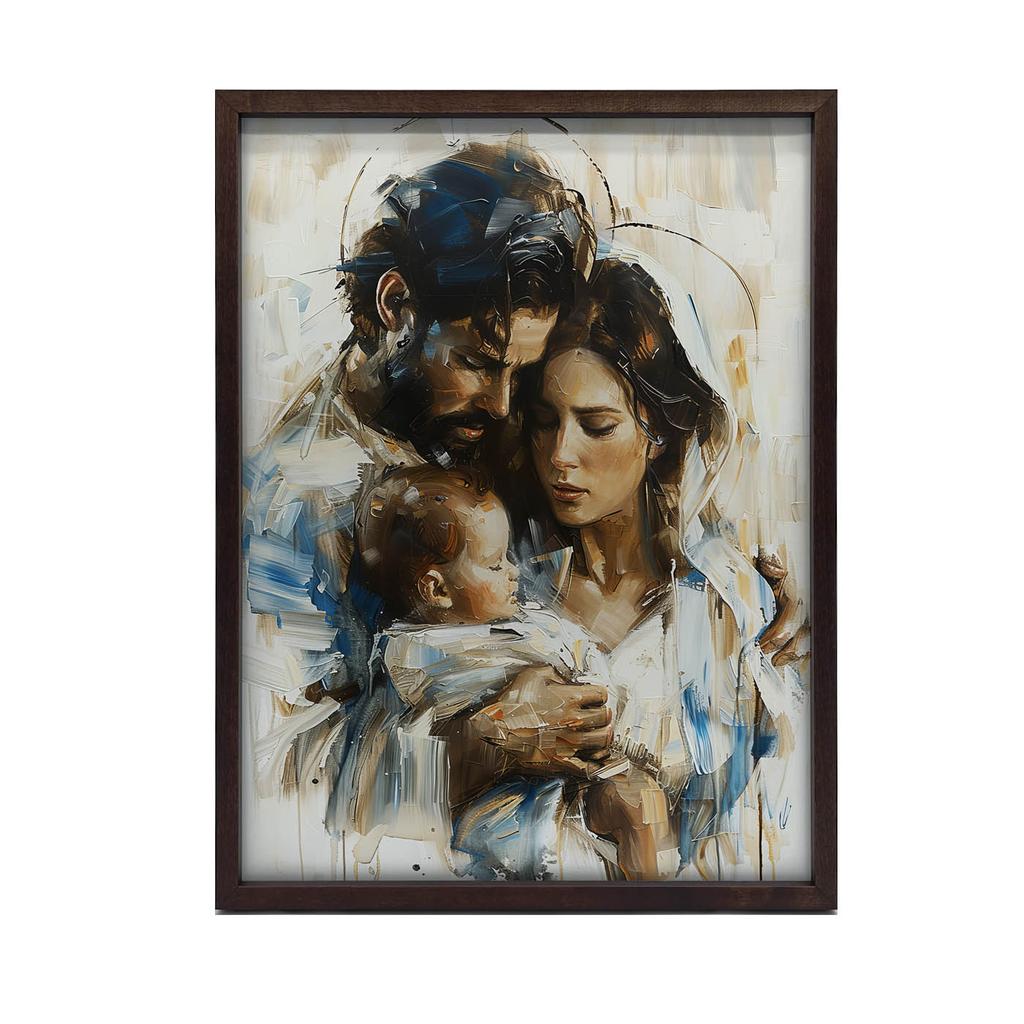 Warmth of the Holy Family Poster Warmth of the Holy Family Poster, 30X40 Cm, Gold Aluminum Frame, 230 Gsm Matte Paper