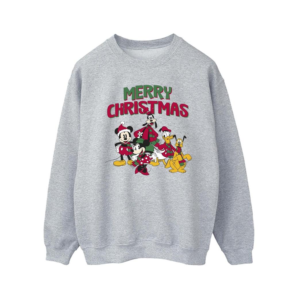 Disney Mens Mickey Mouse Merry Christmas Characters Sweatshirt