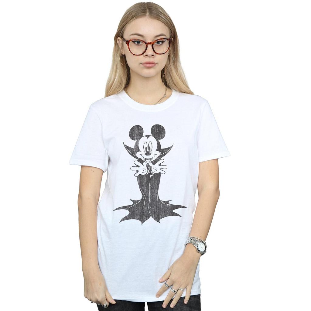 Disney Womens/Ladies Mickey Mouse Dracula Cotton Boyfriend T-Shirt
