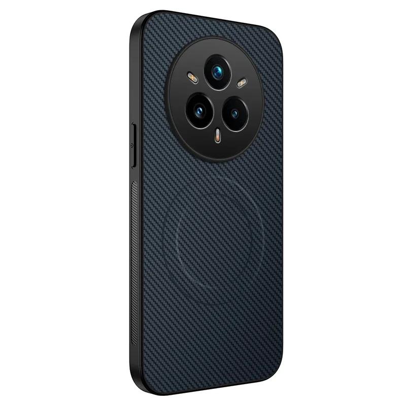 Carbon Fiber Texture Phone Case For Realme 14X 14 Pro Plus 5G Magnet Wireless Charging Shockproof Silicone Soft Back Cover Cases