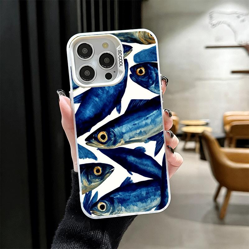 Скидка Соленая Рыба Ударопрочный Чехол для Телефона для iPhone 17 Air 16 16E 15 Pro Max 14 Plus 13 Mini 12 Задняя Крышка Противоударный Fundas