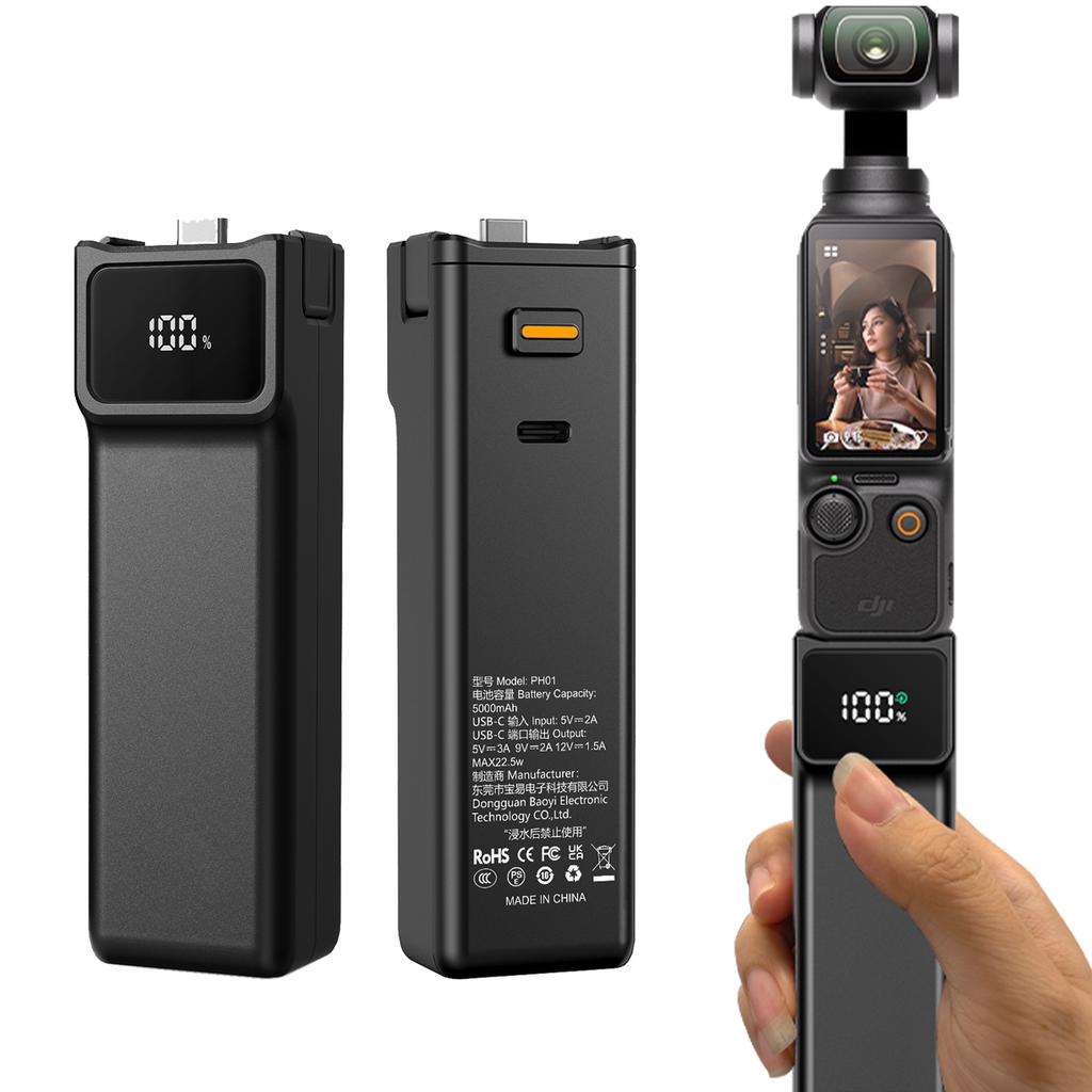 Рукоятка-аккумулятор Dji Osmo Pocket 3/Pocket 4, 5000 мАч, портативная рукоятка с аккумулятором, подходит для расширенного питания