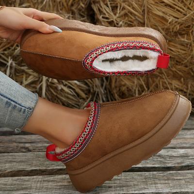 Модные женские тапочки Зима 2024 Новый бренд Мех Плюш Зимние сапоги Женские Теплые Плоские Тапочки на платформе Хлопковые Шлепанцы Женские Zapatos De Mujer