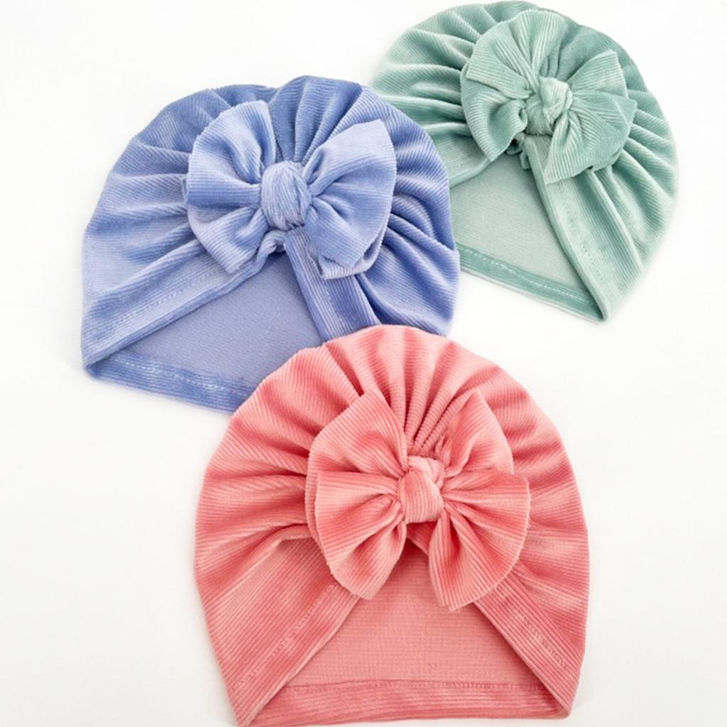 Детские головные уборы для маленьких мальчиков и девочек, однотонная шапка с бантом, аксессуары для головных уборов