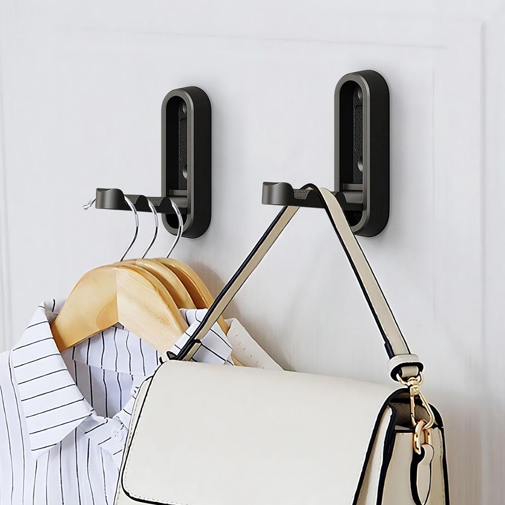 Foldable Hooks Wall Mount, Zinc Alloy Retractable Wall Hooks for Hanging for Hanging Coats Towels Backpacks Bags Towel Hooks