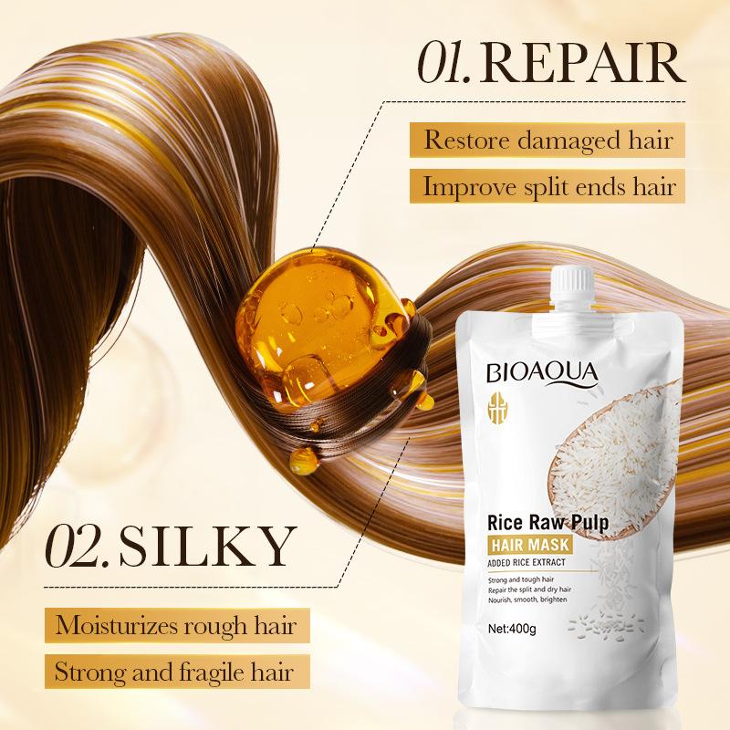 BIOAOUA Smooth Smooth Кондиционер для объема Рисовая плазменная маска для волос