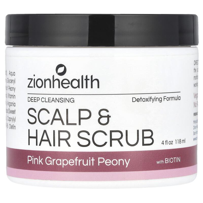 Scalp & Hair Scrub with Biotin, Pink Grapefruit Peony, 4 fl oz (118 ml)