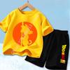 New Summer Anime Cool Goku Dragon Ball Z Boys Fashion Short Sleeve Shorts with Pocket Beach Pants Breathable T-shirt Kids Suit