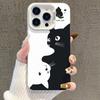 Черно-белая кошка Чехол для iPhone 17, Подходит для iPhone 14 Pro, 13, 16 Pro, для Apple 15 Pro Max, Серебристый цвет, Совместимость с трансграничной доставкой