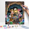 Disney digital oil painting art painting handmade diy home decorations gem mining cave adventure
