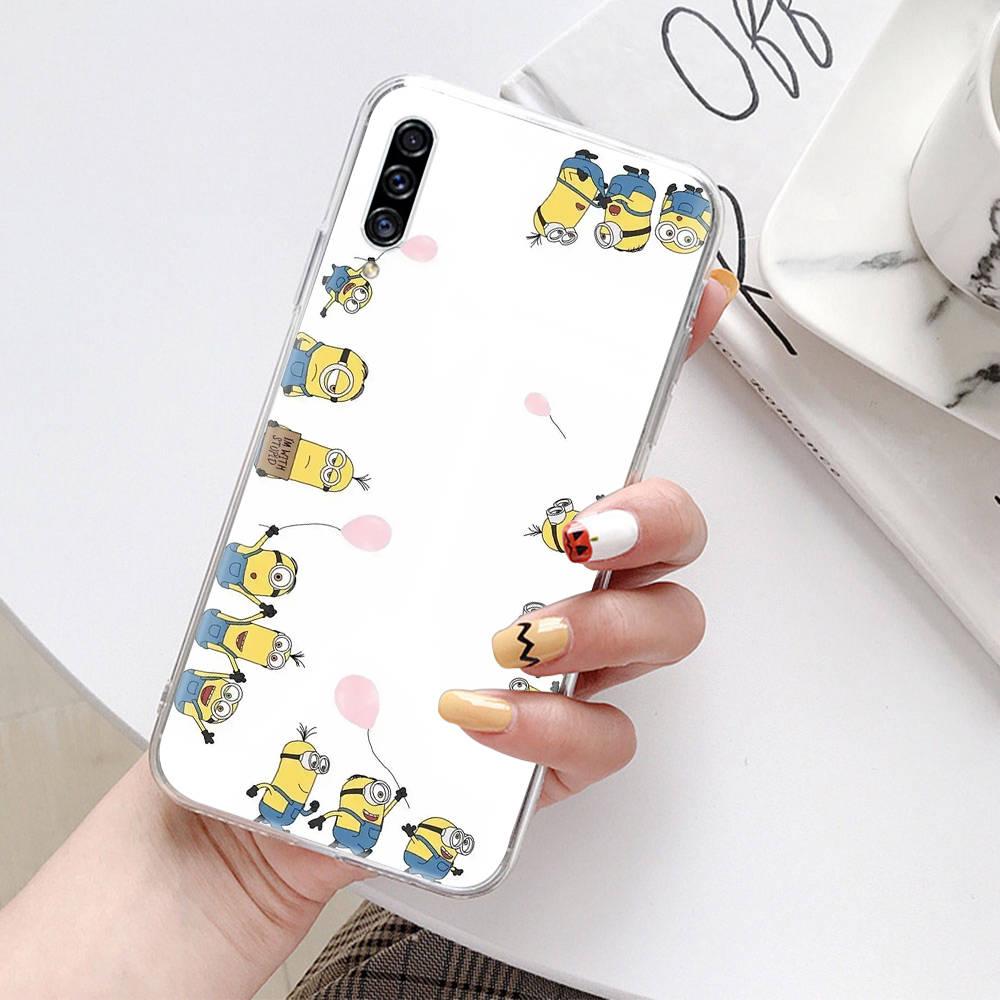 Прозрачный чехол для Samsung A04 A14 A23 A34 A54 M23 M33 M52 M53 Realme Narzo 50 50I 50a Prime C35 C55 C30S 10 9 Pro M-77 Миньоны мультфильм