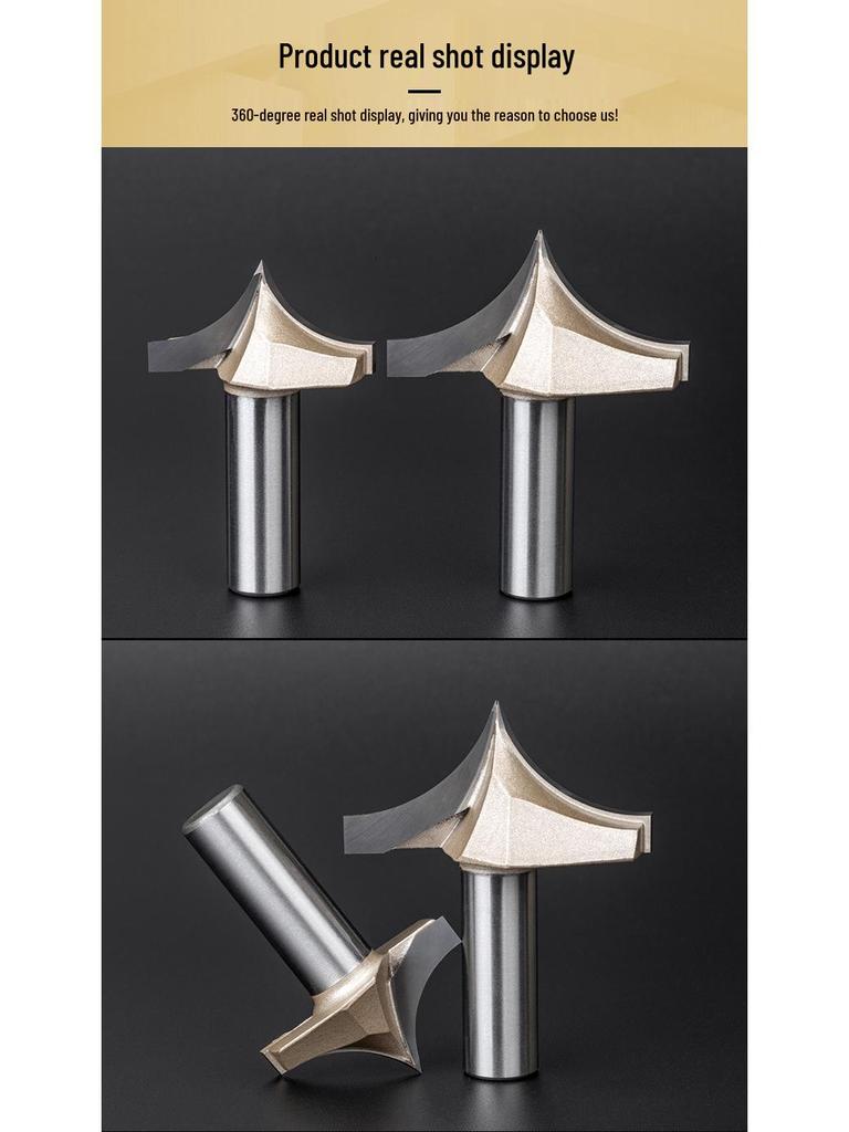 Профессиональный резьбовой нож с острым наконечником из вольфрамовой стали с хвостовиком 1/2" и фреза для обрезки с хвостовиком 1/4" для деревообработки