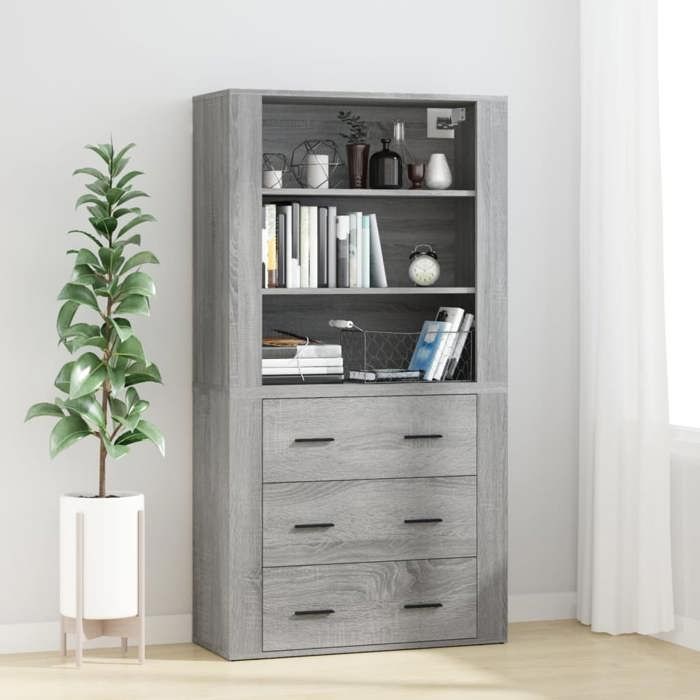 Maison Exclusive - Buffet haut Sonoma gris Bois d'ingénierie