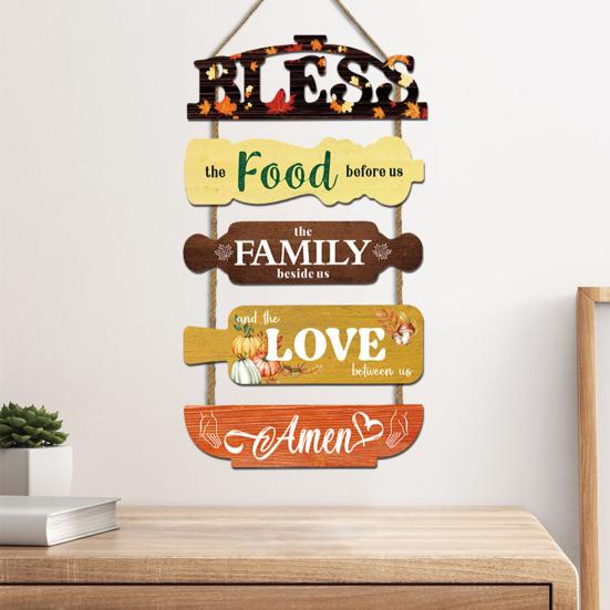 Hanging Wooden Sign with Lanyard Easy To Hang Front Door Plaque Sign Rustic Wall Art Sign Farmhouse Decoration