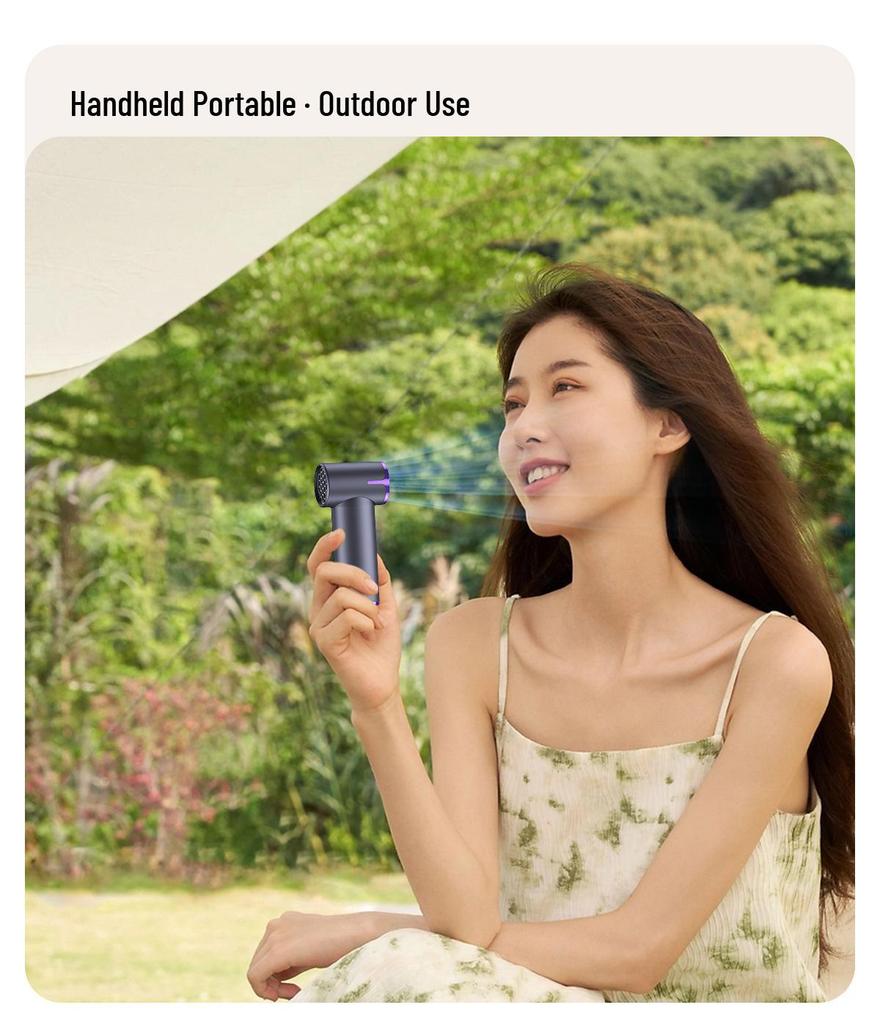 2025 Energy-Saving Handheld Mini Leafless Turbine High-Speed Portable Fan