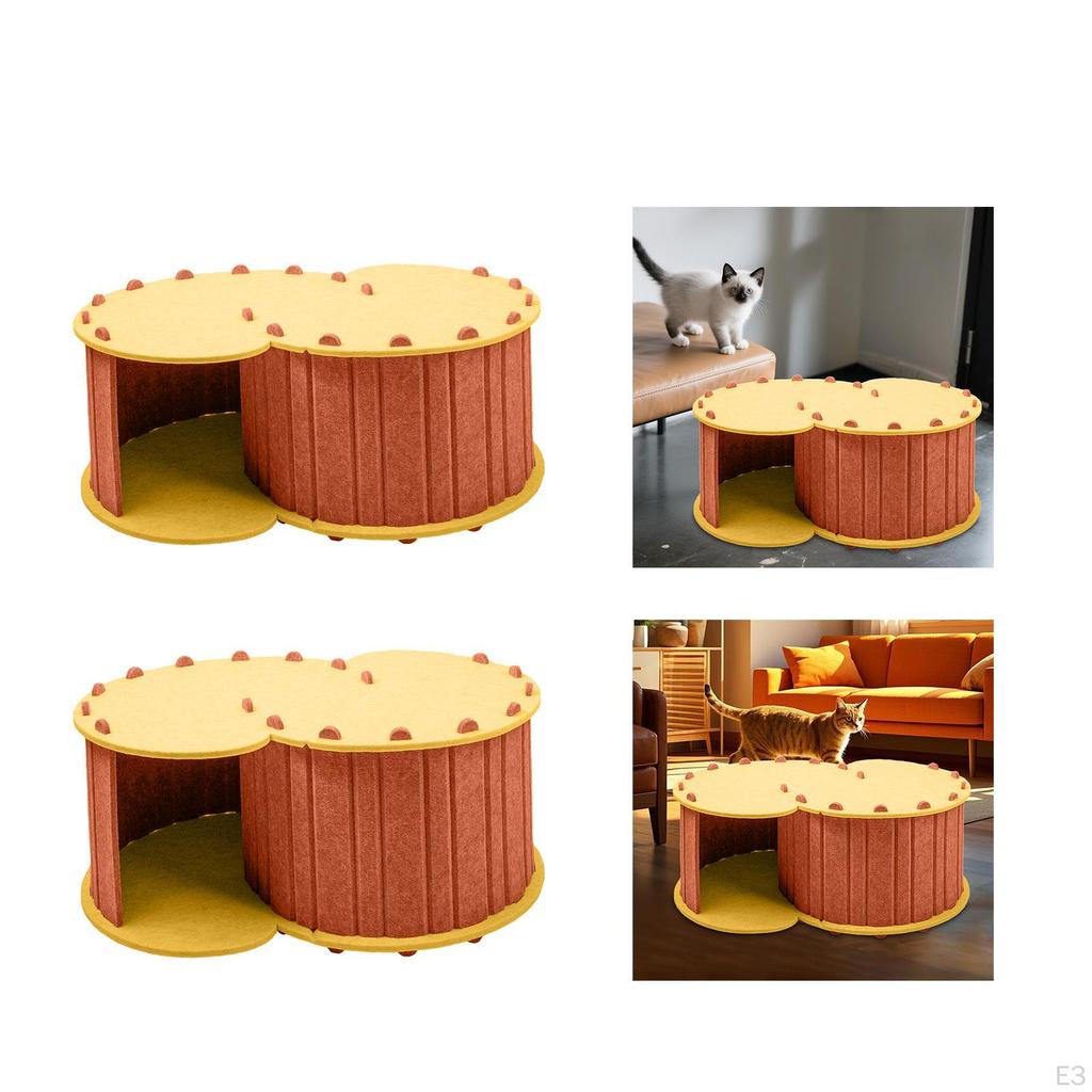 Cat Play Tunnel Bed Cave Indoor Universal Removable Cover Easy to Clean All Season for 2 Cats