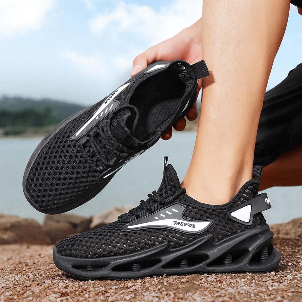 Мужская обувь Лето Новые дышащие сетчатые полые теннисные туфли Мужские кроссовки для бега Повседневная спортивная обувь для ходьбы Tenis Masculino