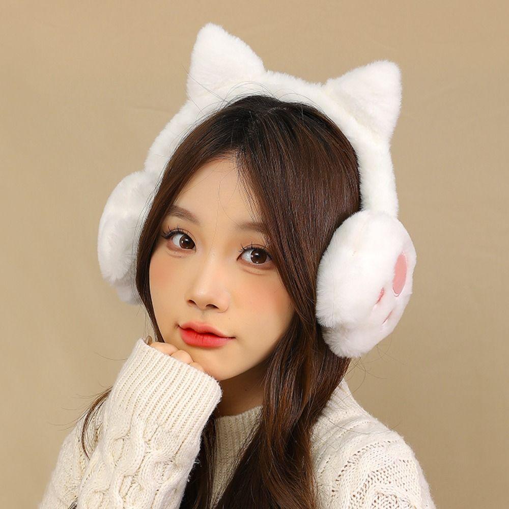 Anti-Wind Cute Ear Cover Earcap Ear Warmers Comfortable Cat Plush Earmuffs Earflap