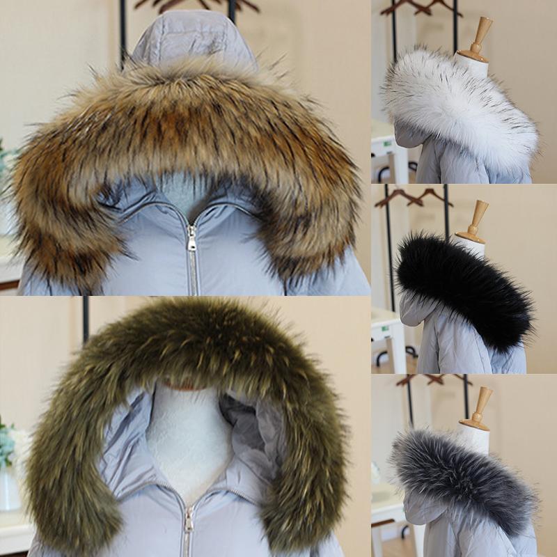 Faux Fur Scarf Warm Winter Hood Fur Decor Shawl Fake Fur Scarf Autumn Winter Women Coat Fur Collar Detachable Hat Accessories