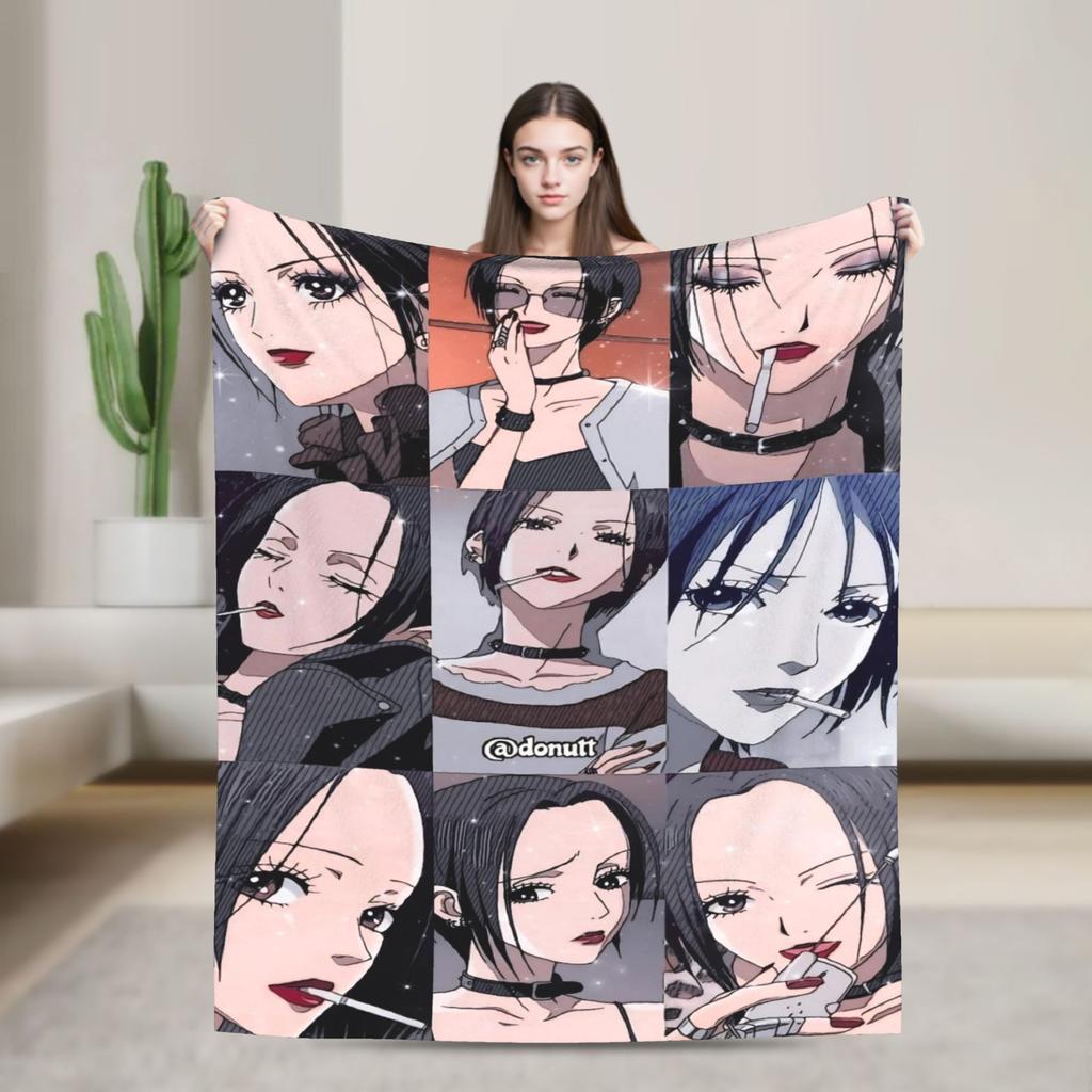 Nana Anime Blankets  Flannel Funny Soft Throw Blankets for Chair Covering Sofa Autumn/Winter