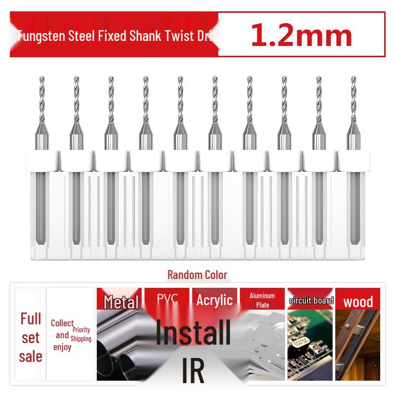 PCB Tungsten Steel Micro Twist Drill Set, 0.2-3.0mm, Fixed Shank